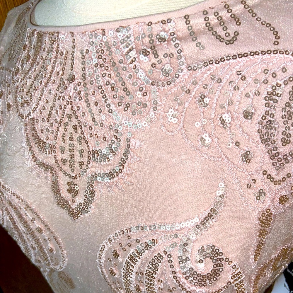 Classy Blush Sequin Dress - Picture 3 of 8
